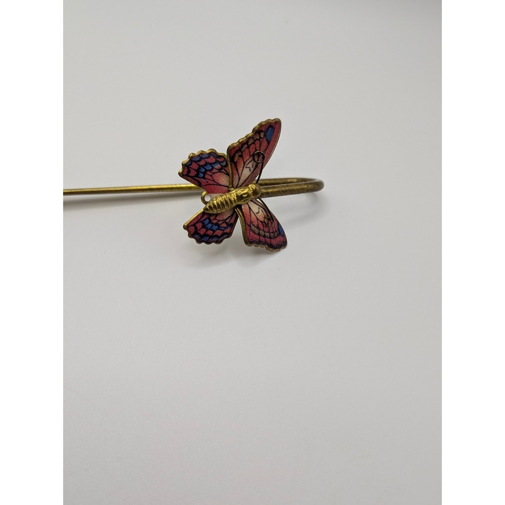 Vintage‎ Brass Butterfly Shepherd Hook Bookmark Page Marker Grandma Grannycore
